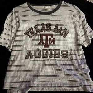 47 Brand Texas A&M Aggies Striped T Shirt Women's Small NWT MSRP $42